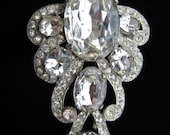 Vintage Art Deco Rhinestone Dress Clip c1920