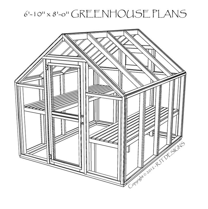 6'-10" x 8'-0" Greenhouse Plans - PDF Version