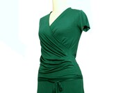 Womens clothing. Womens wrap dress with short or long sleeves. Custom womens dress. Custom plus size wrap dress