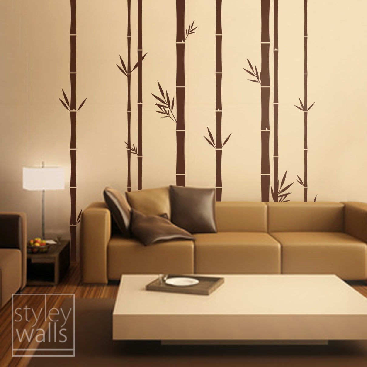 Bamboo Wall Decal 100inch Tall Set of 8 Bamboo Stalks Vinyl Wall Decal, Home decor, Vinyl Wall Art Decor, Tree Wall Decal