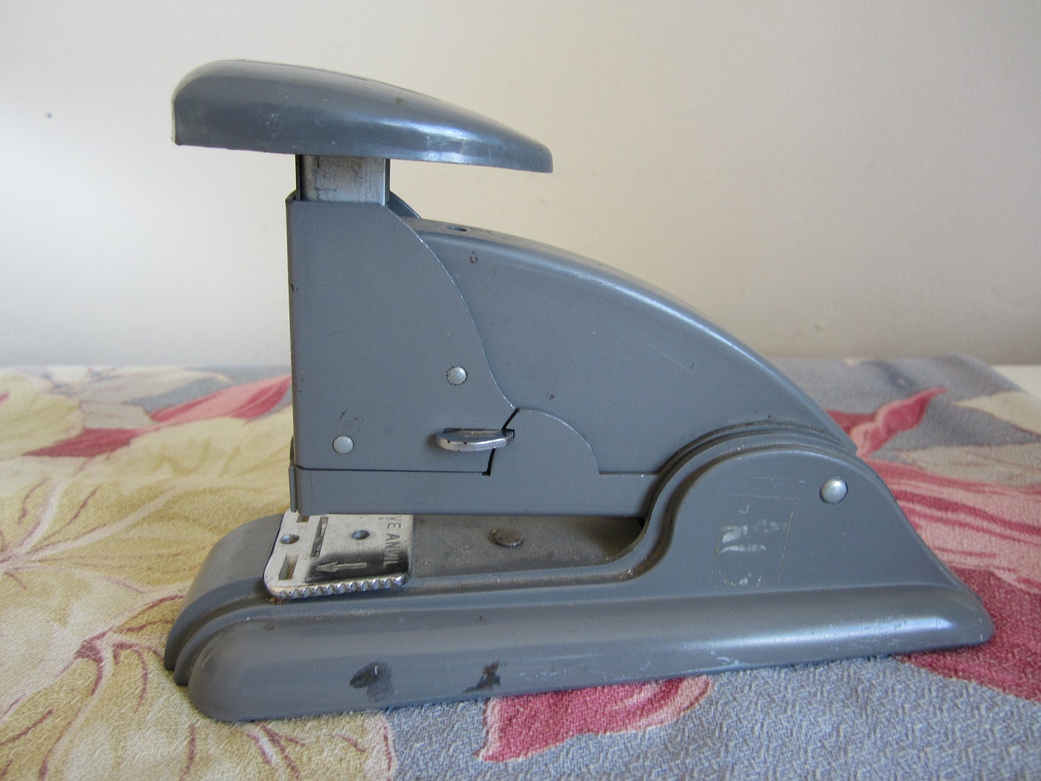 Vintage 1940s Swingline Stapler in Gray Metal