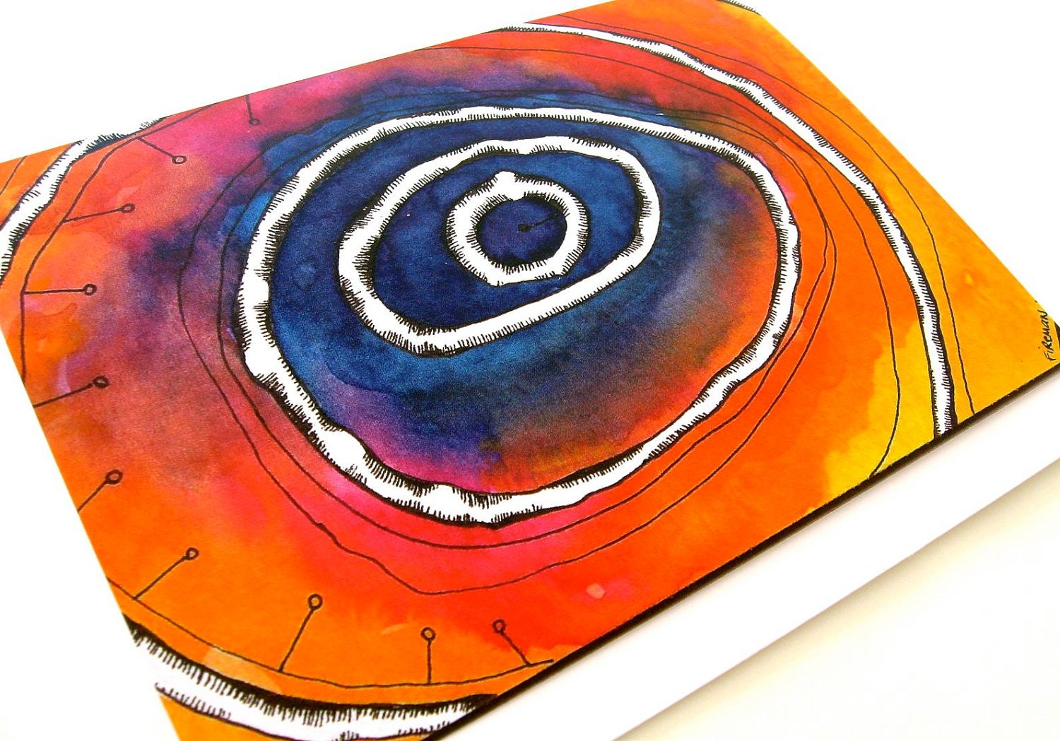 Rainbow Art Greeting Card Colorful Original Watercolor