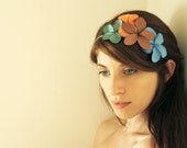 Flower Hair Accessory, gift for her, women flower headband, multicolor headpiece, fall fashion colors head piece