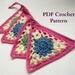 Crochet Bunting Pattern, PDF download, DIY tutorial, suitable for beginners