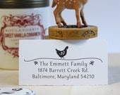 Custom Address Stamp - Self Inking Rubber Stamp - Farmhouse Chicken