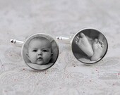 Custom Photo Cufflinks, personalized keepsake gift for him on your wedding day or anniversary