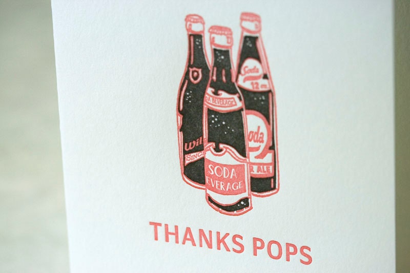 Letterpress Father's Day Card - Thanks Pops
