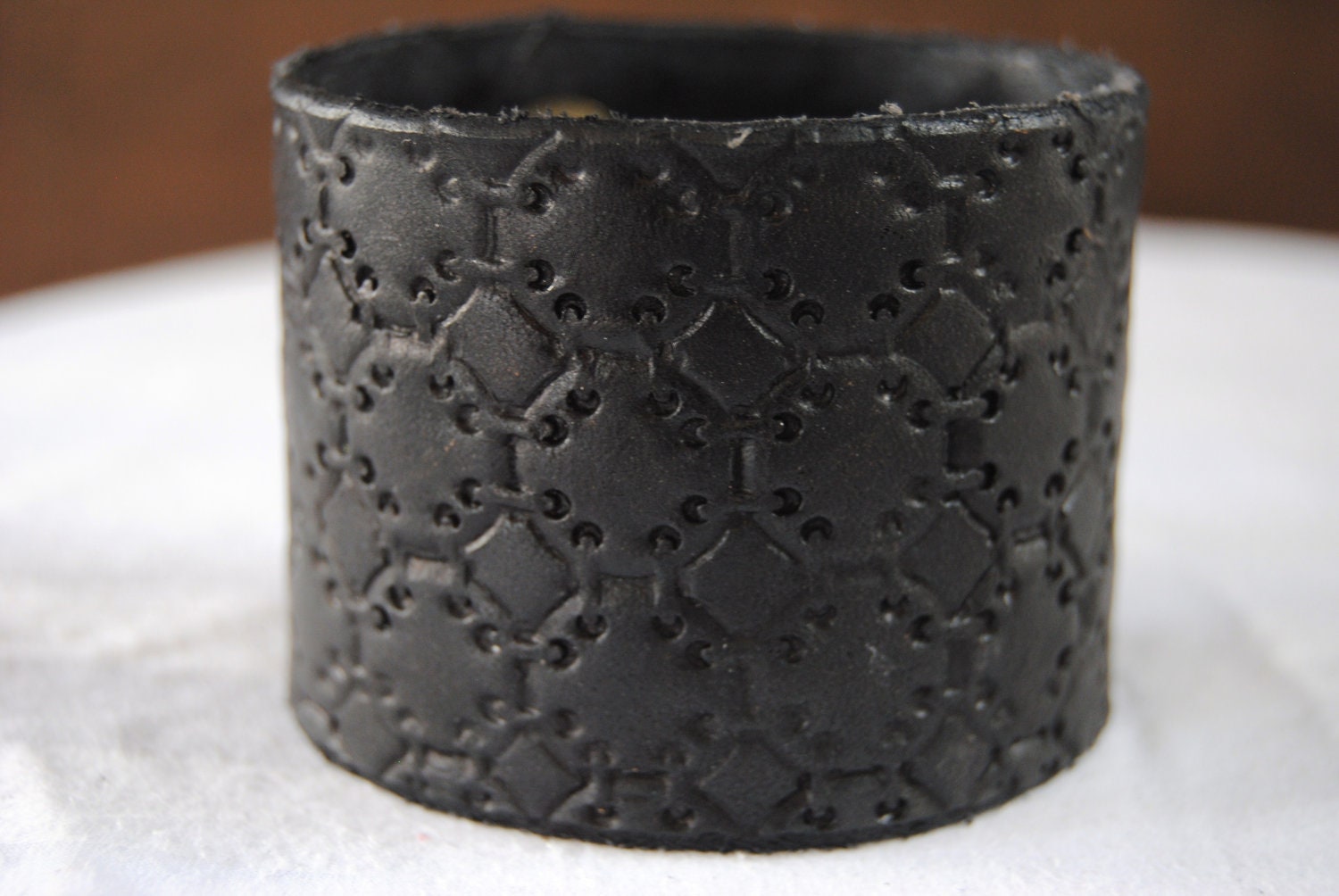 Black leather cuff