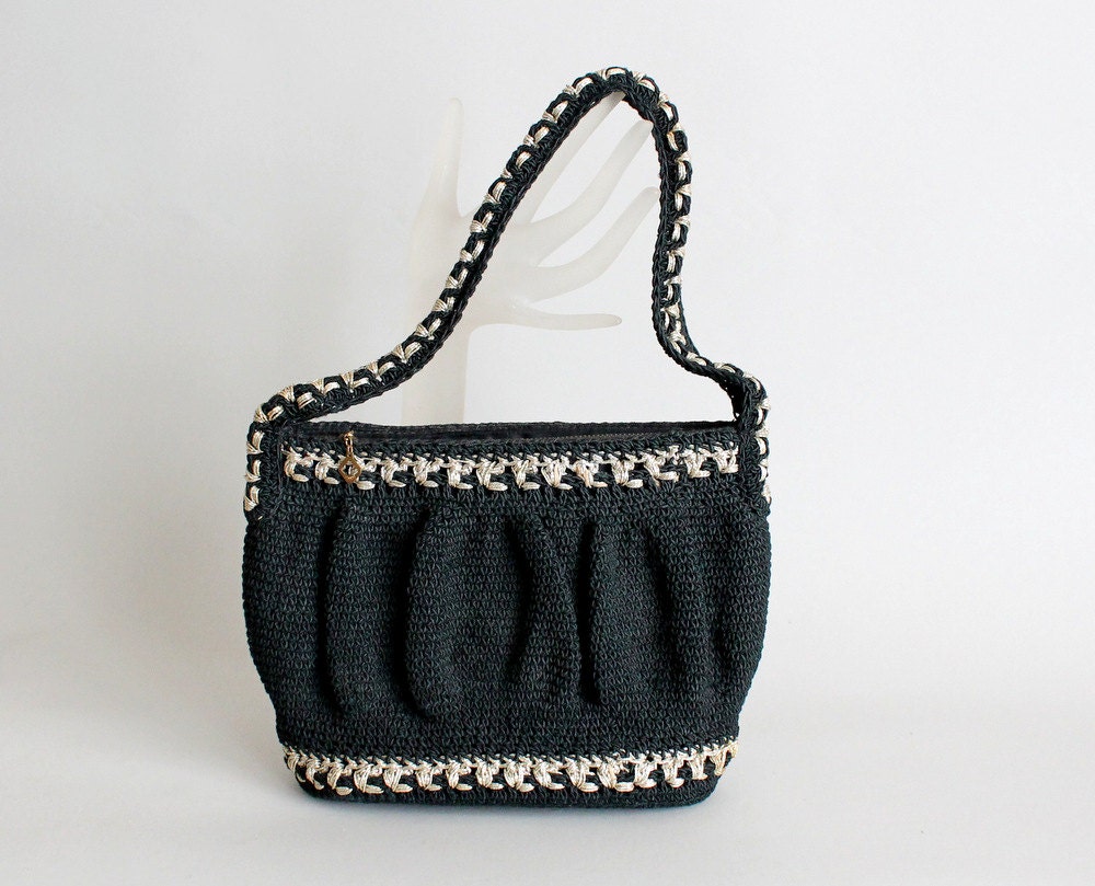Vintage 1940s Purse : 40s 50s Hiawatha Knit Handbag