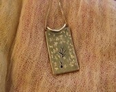 Mixed metal Jewelry Sterling silver & Copper  Pendant - Autumn Winter double sided Necklace