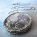 Dark Side of the Moon Necklace. Sterling Silver Chain. Double Sided. Large 1.5 inches Circle. Full Moon Jewelry