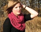 Knit Scarf. Infinity Scarf. Circle Scarf. Knit Infinity Scarf. Knit Cowl. Bulky Cowl. Unisex Scarf. Custom Order.
