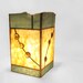 Stained Glass Lamp Blue Beige Gold Column - Moonscape - Handmade OOAK