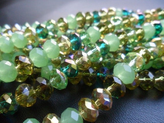 Tiaria Crystal Mixes Mint Julep Faceted Rondell Beads 8 x 5mm(Item Number ZMX-16-01)
