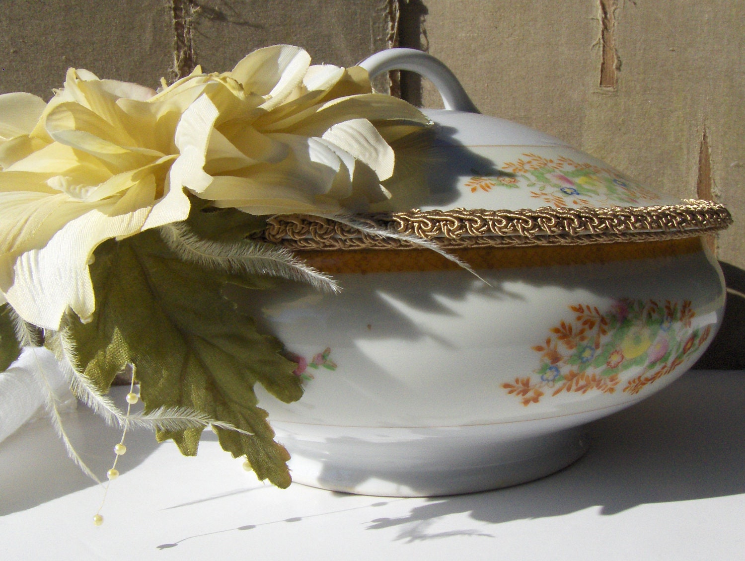 Ucagco Covered Vegetable Bowl  Repurposed China