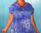 Hand Dyed Hand Painted periwinkle tunic fits medum large xl