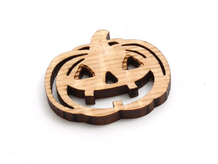 XXL Mini Jack-O-Lantern Beads - 2" Size - Laser Cut Wood - Free Shipping - Etsy Itsies by Timber Green Woods