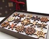 Mini Wooden Snowflake Ornament Gift Box. Rustic Handmade Designs Laser Cut from Sustainable Harvest Wisconsin woods. - TimberGreenWoods