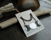 Triple Moon Phase Necklace - upcycled bicycle innertube