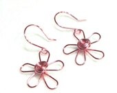 Aluminum Wire Flower Earrings, Light Pink (Or Choose Your Color)