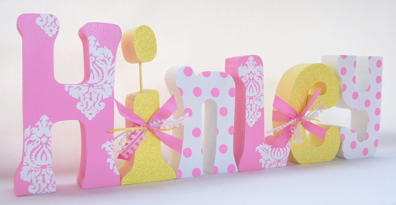 Wooden Nursery Letters Childrens Decor