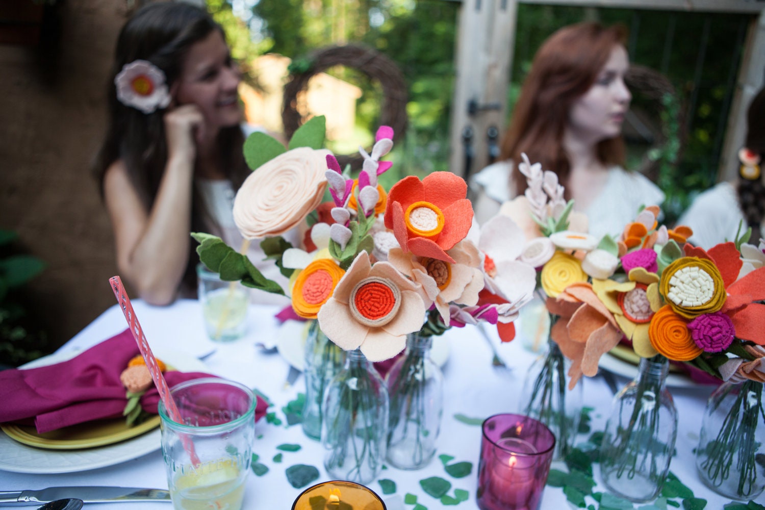 Alternative Flowers for Wedding Day Tables - Felt - Custom - Wildflowers -
