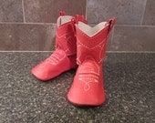 Baby's 1st Cowboy Boots Soft Sole Shoes in Red Leather