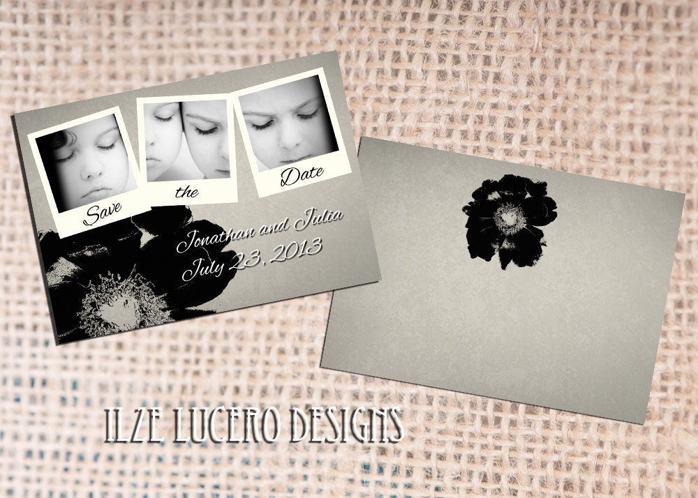 Save the Date 5X7 in digital Photoshop card template PSD Millers, Whcc Pro Lab template