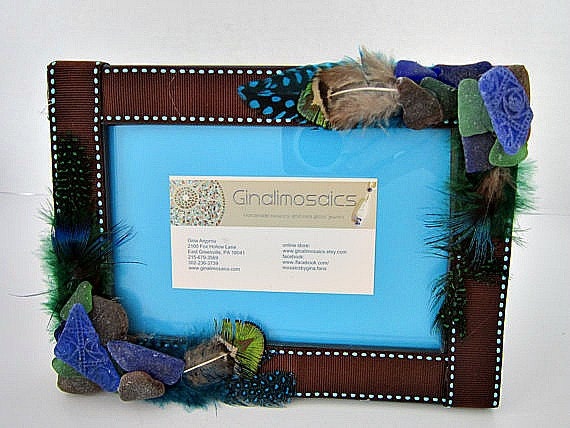 Sea Glass Picture Frame brown blue green