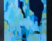 Blue Rhythm No.1 Acrylic on Canvas Abstract Original Painting, free shipping