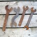 Rusty Wrench - Lot of Old Wrenches - Antique Tool - Big Wrench Cast Iron Steampunk