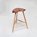 Carved Walnut and Maple Stool