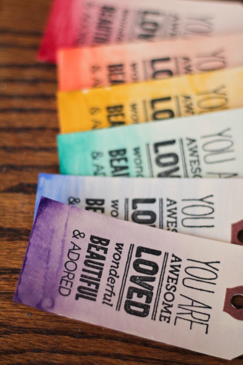 Water Color Gift Tags, NEW COLORS, Set of 6