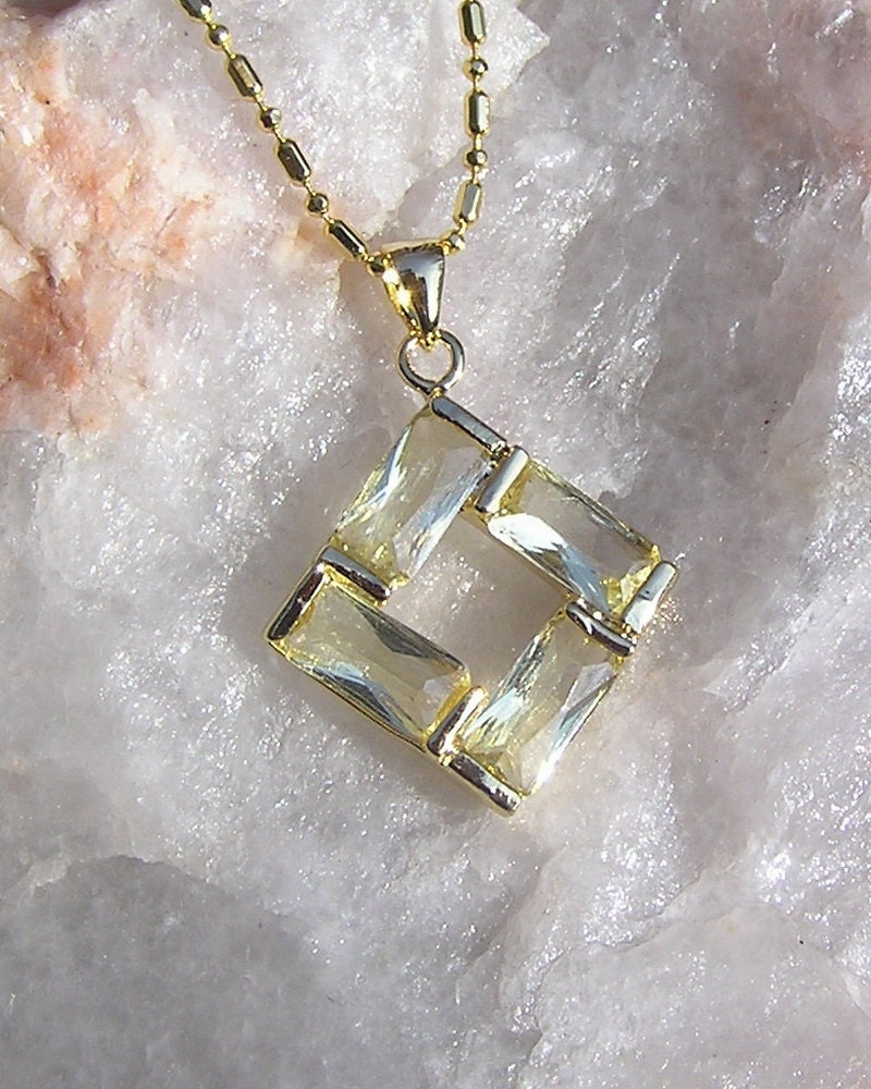 Lemon Topaz Pendant - Vintage