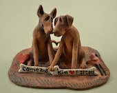 Custom Dog Wedding Cake Toppers-Valentines Day Gift, Wedding, Engagement or Couples