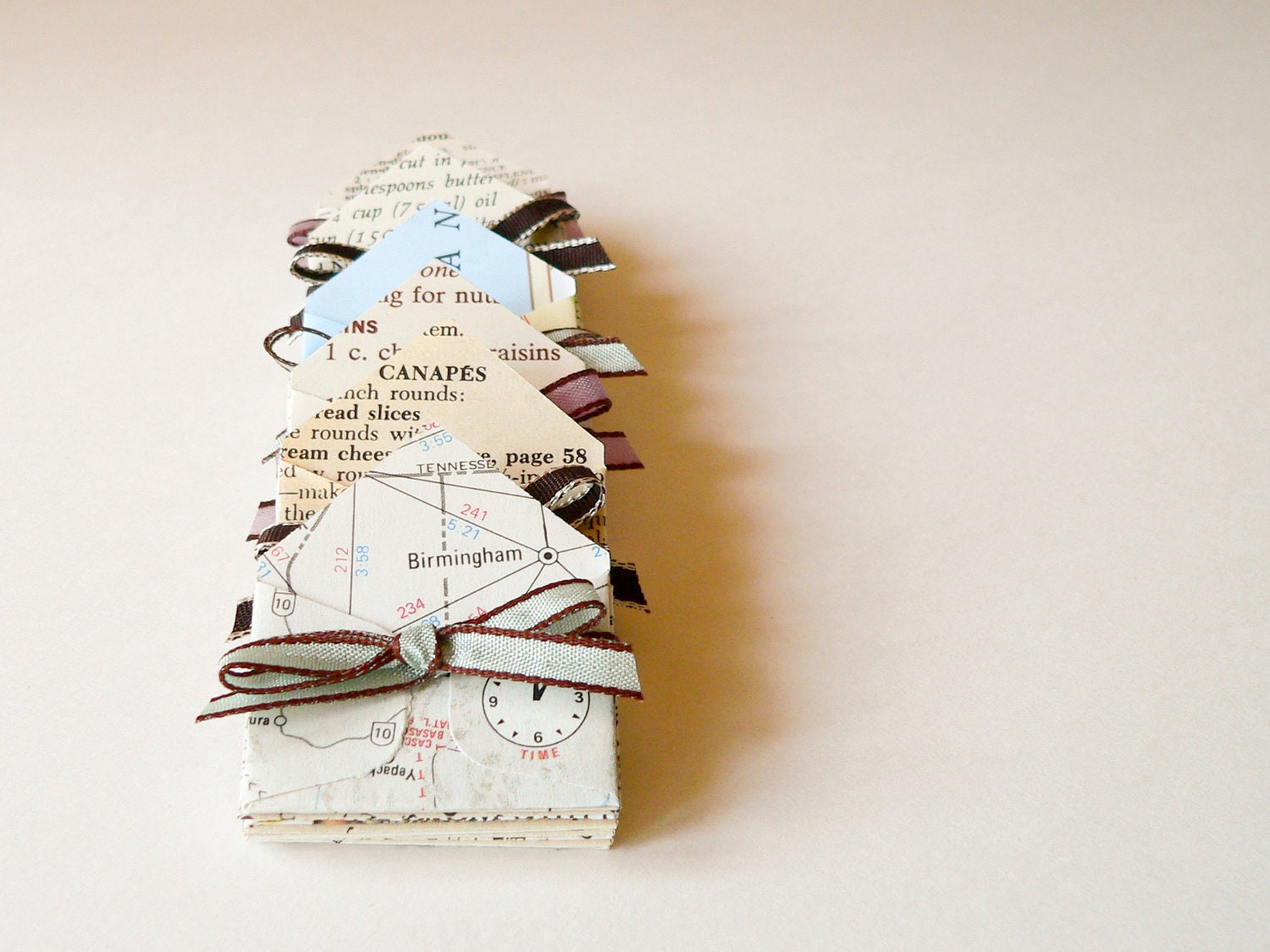 Miniature Envelopes handmade from vintage paper and ephemera - set of 12