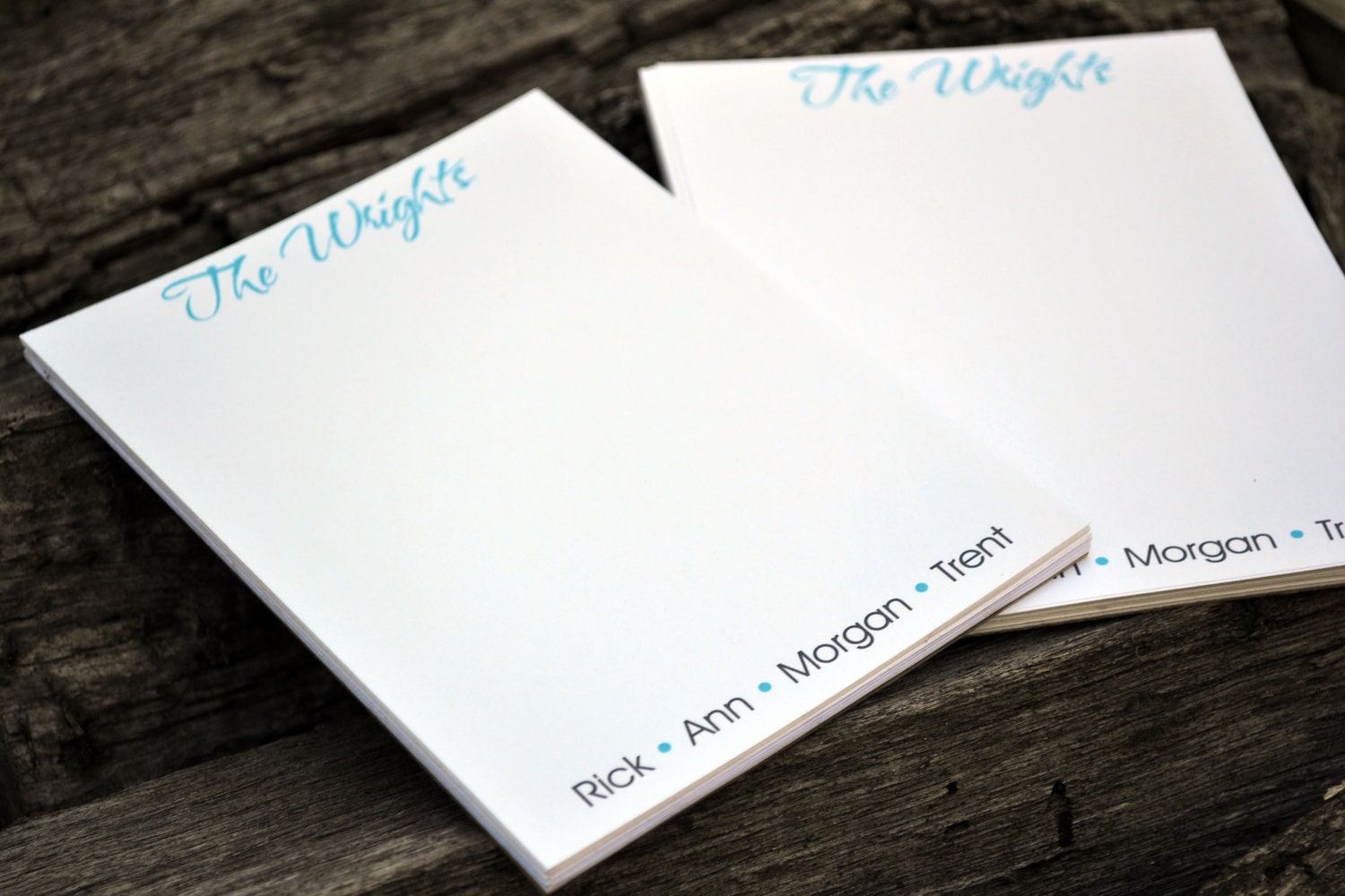 Personalized Family Notepads /Personalized Notebook / Personalized Family Note Pads/ Set of Notepads /  Set of 2 Brush Stroke Family