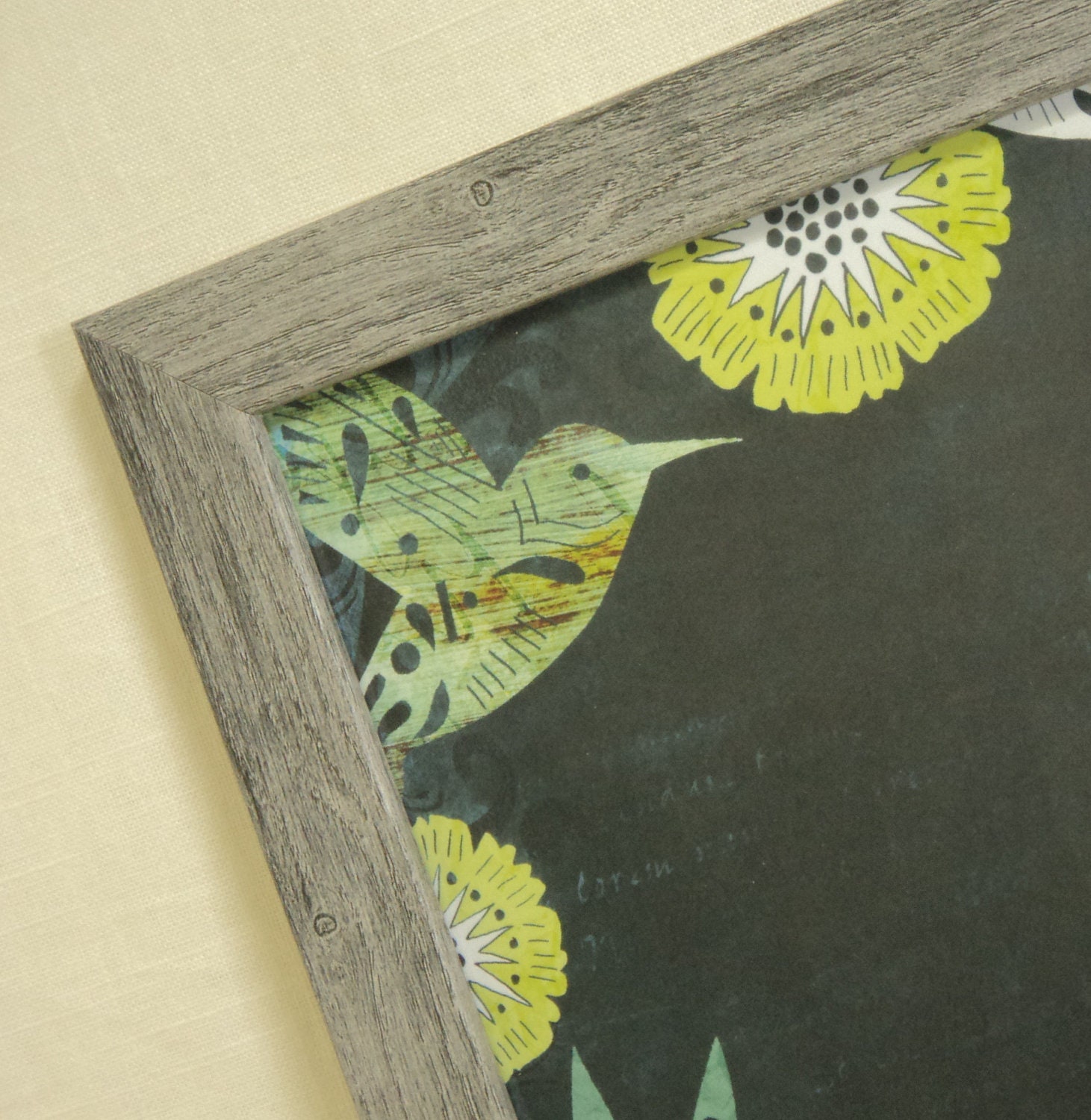 Wall Decor - Magnet Board - Magnetic Board - Whiteboard - Framed Bulletin Board - Hummingbird Design - includes matching magnets