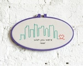 Wish You Were Near Skyline with Heart Wall Hanging Cross Stitch from Ruggles Made