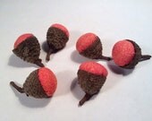 Acorn Decoration / Handmade / Orange / In Set Of 6