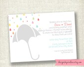 Baby Sprinkle - Pastel Raindrops - Gender Neutral Shower/Sprinkle PRINTABLE Invitations