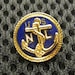 US Navy League USNL Blue Tie Tack or Lapel Pin, Gold Toned with Blue and White Enamel, Anchor and Rope