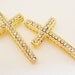 RESERVED Gold /SILVER Sideways Cross Bracelet Connector With clear rhinestone 11 Pieces