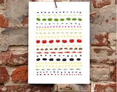 Food pattern - Art for Kitchen 11"x15 Wall decor - archival fine art giclée print