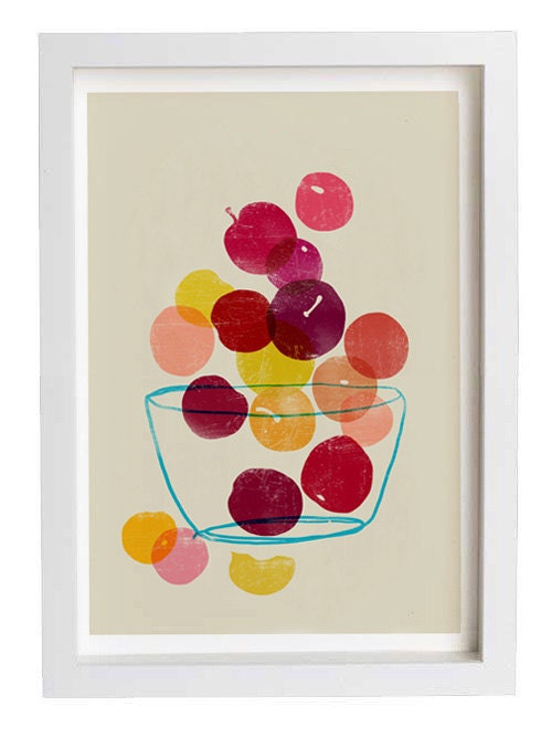 Kitchen Art print - Plums - Summer Fruit Art / high quality fine art print