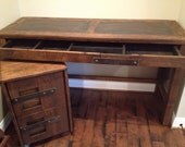 Steel Top Desk and File Cabinet