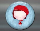 kitchen decor, large fridge magnet, girl magnet, little girl decor, refrigerator magnet, big magnet  MA-108