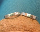 Silver Wedding Ring Set Organic Band Hammered Eco Friendly  JJDLJewelryArt