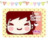 Set of 12 sheets Kawaii Korean Diary Deco Sticker Transparent Set - I LIKE SINGLE with tin case