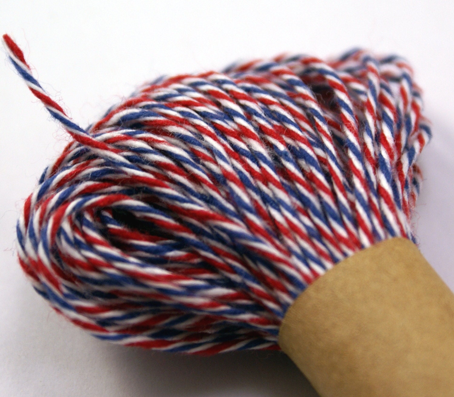 Free Shipping AIRMAIL Red, Blue and White Bakers Twine String for crafting, gift wrapping, packaging, invitations - 15 yards